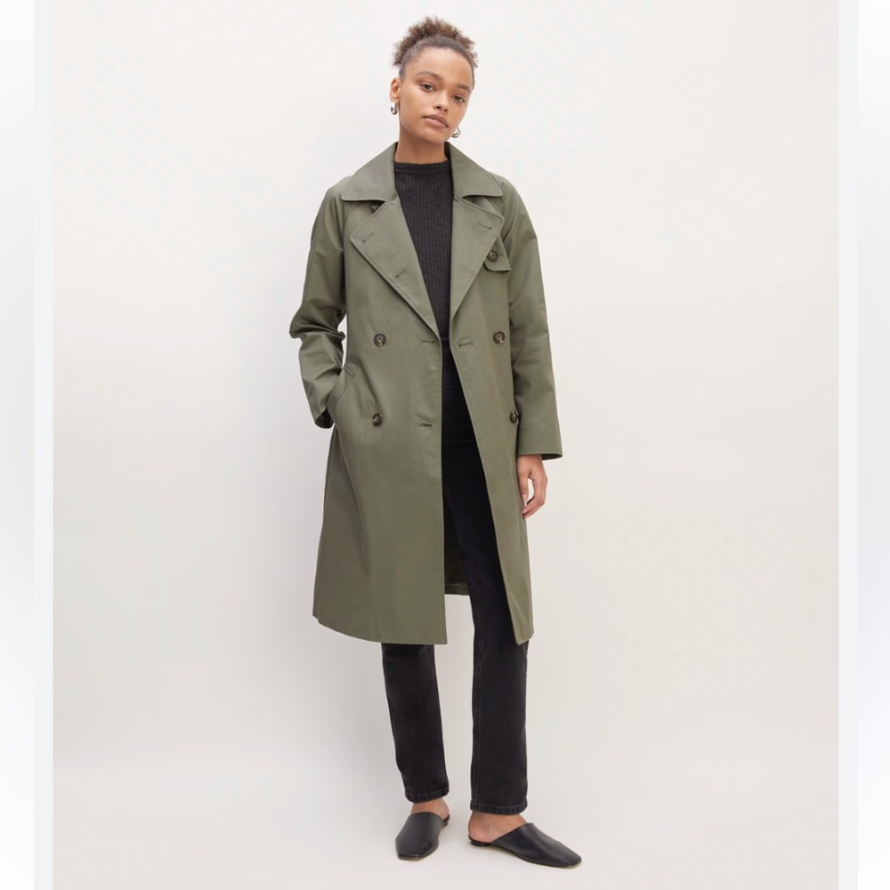 Everlane The Trench Coat Pewter Green